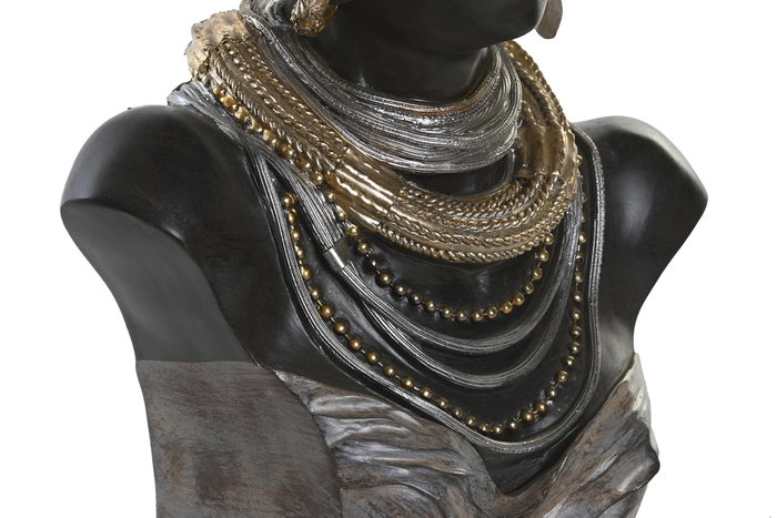 DKD Home Decor Figura Colonial Beige Negro Resina Africana 17 x 40 x 26 cm (2 Unidades)