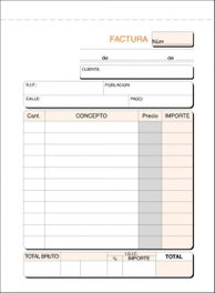 LOAN Paquete de 5 talonarios de facturas 1/8 natural triplicado autocopiativo con I.G.I.C.
