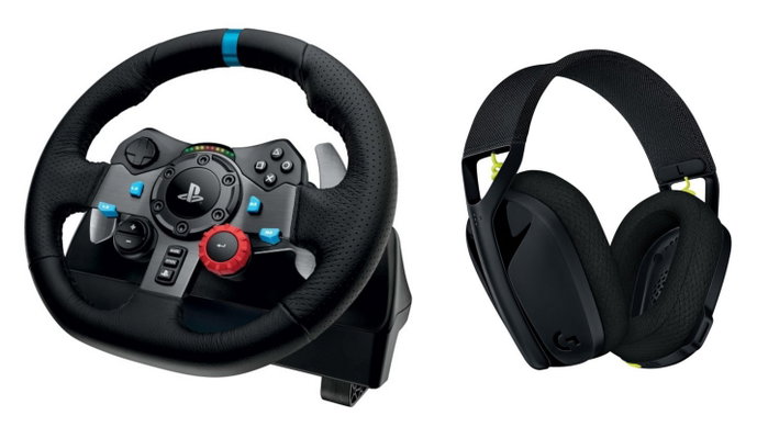 Logitech G29 + G435 Gaming Controller Aluminio Negro con Volante, Pedales y Auriculares