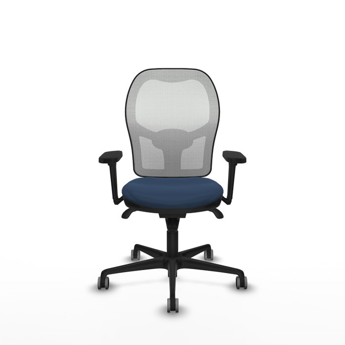 PIQUERAS Y CRESPO Silla de oficina Jorquera con mecanismo Sincro, Azul marino y Blanco PIQUERAS Y CRESPO Silla de oficina Jorquera con mecanismo Sincro, Azul marino y Blanco
