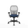 PIQUERAS Y CRESPO Silla de oficina Jorquera con mecanismo Sincro, Azul marino y Blanco