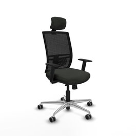 PIQUERAS Y CRESPO Silla de oficina Yunquera con mecanismo Sincro/Traslack, Negro