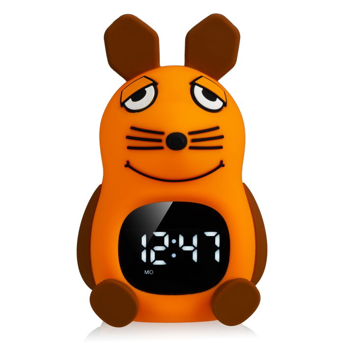 DieMaus Despertador con Luz para Niños - Ratón Naranja