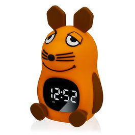 DieMaus Despertador con Luz para Niños - Ratón Naranja