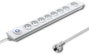Qoltec Regleta de protección con 8 tomas, 1,5m, blanca