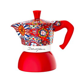 Cafetera Italiana Bialetti MOKA D&G Rojo Aluminio 2 Tazas