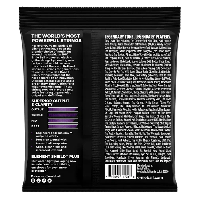 Ernie Ball Cuerdas Bajo Eléctrico Cobalt Slinky 5 St 50-135