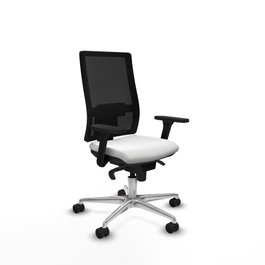PIQUERAS Y CRESPO Silla de oficina Horna con mecanismo Sincro, Blanco y Negro
