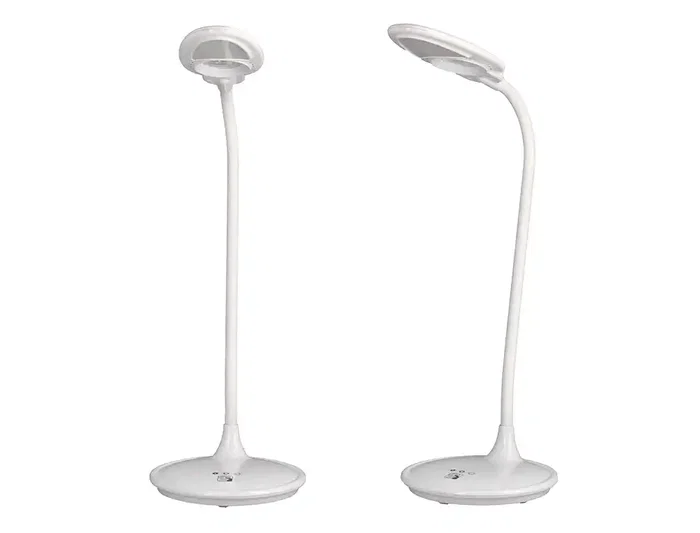 Q-connect Lámpara de Escritorio LED 5W 250 Lm con Lupa, Iluminación Ajustable, Blanco