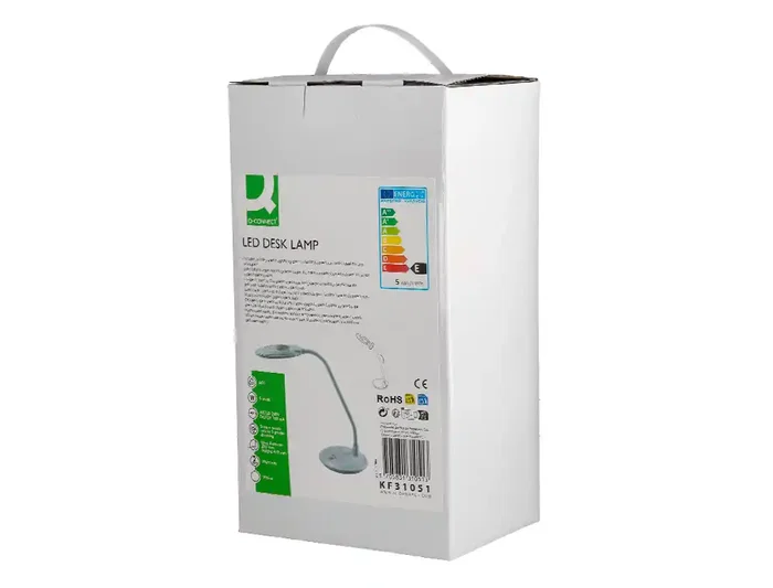 Q-connect Lámpara de Escritorio LED 5W 250 Lm con Lupa, Iluminación Ajustable, Blanco