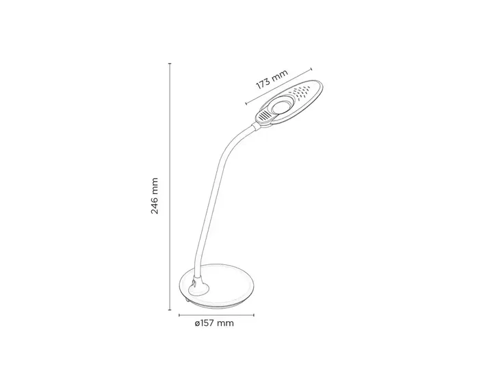 Q-connect Lámpara de Escritorio LED 5W 250 Lm con Lupa, Iluminación Ajustable, Blanco