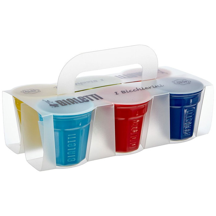 Bialetti BICCHIERINO Espressobecher-Set 6-tlg., 6 Vasos para Café de Colores