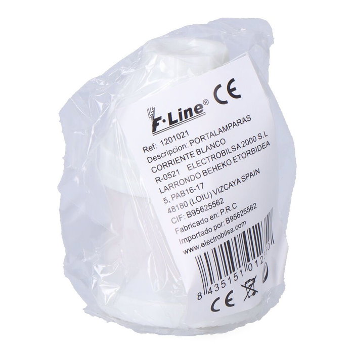 F-Line Portalámparas corriente e27 blanco retractilado