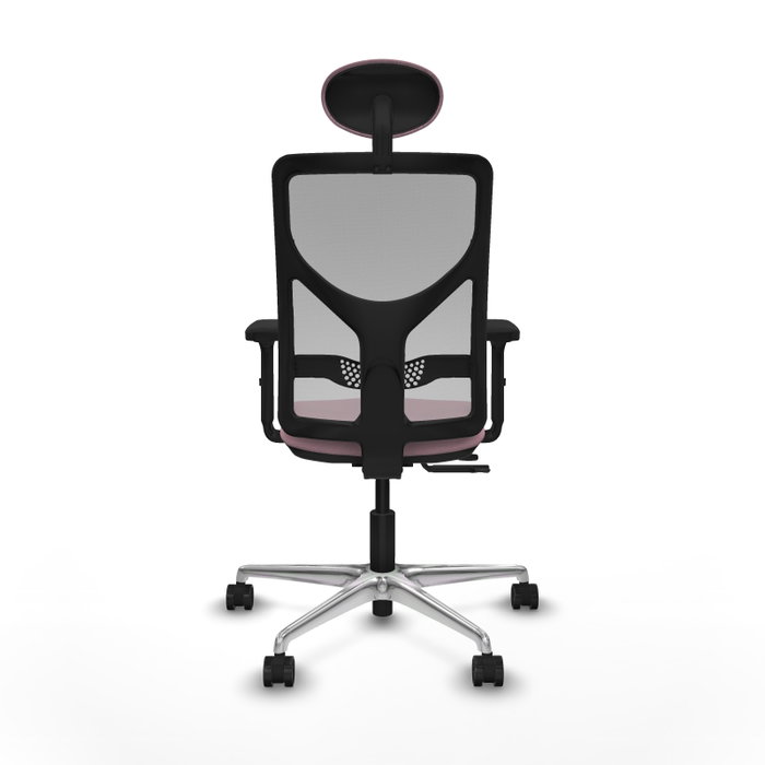 PIQUERAS Y CRESPO Silla de oficina Motilla con mecanismo Sincro/Traslack Rosa y Gris