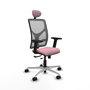 PIQUERAS Y CRESPO Silla de oficina Motilla con mecanismo Sincro/Traslack Rosa y Gris