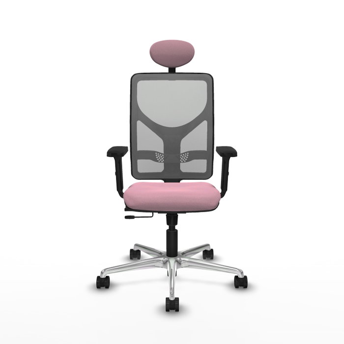 PIQUERAS Y CRESPO Silla de oficina Motilla con mecanismo Sincro/Traslack Rosa y Gris