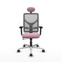 PIQUERAS Y CRESPO Silla de oficina Motilla con mecanismo Sincro/Traslack Rosa y Gris