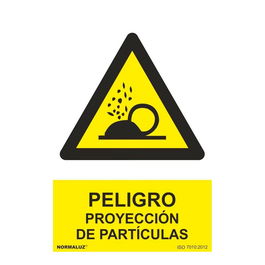 NMZ Señal Peligro Proyección de Partículas PVC 21 x 30 cm