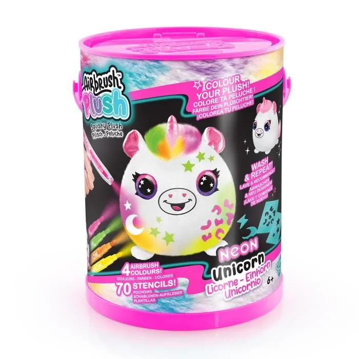 Canal Toys Peluche con Aerógrafo Barril de Peluche Neon Squish con Puntas de Fieltro y Plantillas AIR 022