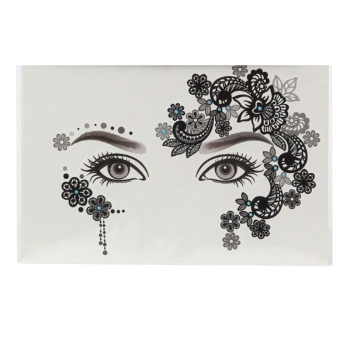 atosa Tatuaje Facial Negro Floral de Fantasía atosa Tatuaje Facial Negro Floral de Fantasía