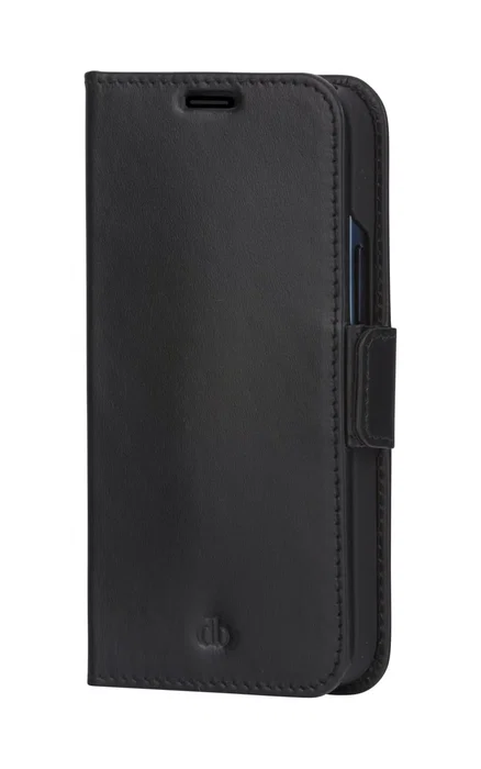 dbramante1928 Copenhagen Slim Funda Cartera con 3 Bolsillos, Cierre Magnético, Cuero de Grano Entero Negro para Apple iPhone 13 Pro (15,5 cm / 6.1")