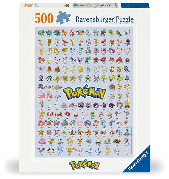 Ravensburger Puzzle Pokémon, 500 Piezas, para 8+ años, Multilingüe (ES, EN, FR, DE, IT, NL)