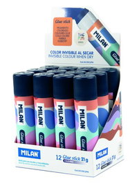 MILAN Barra de Pegamento The Fun Azul 21 g (Expositor de 12 unidades)