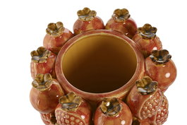 DKD Home Decor Jarrón Moderno Naranja Amarillo Gres 24 x 32 x 24 cm