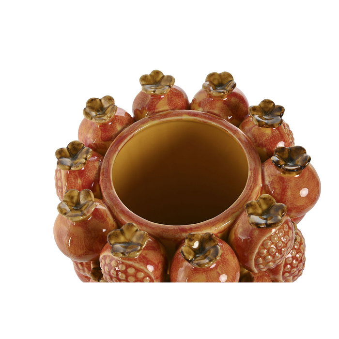 DKD Home Decor Jarrón de Gres Granada Naranja y Amarillo