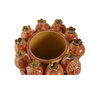 DKD Home Decor Jarrón de Gres Granada Naranja y Amarillo