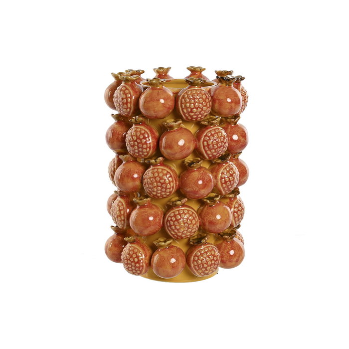 DKD Home Decor Jarrón de Gres Granada Naranja y Amarillo