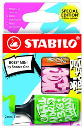 Marcador Fluor Stabilo Boss Mini 07 By Sooze One Estuche De 3 (Verde, Rosa, Naranja)