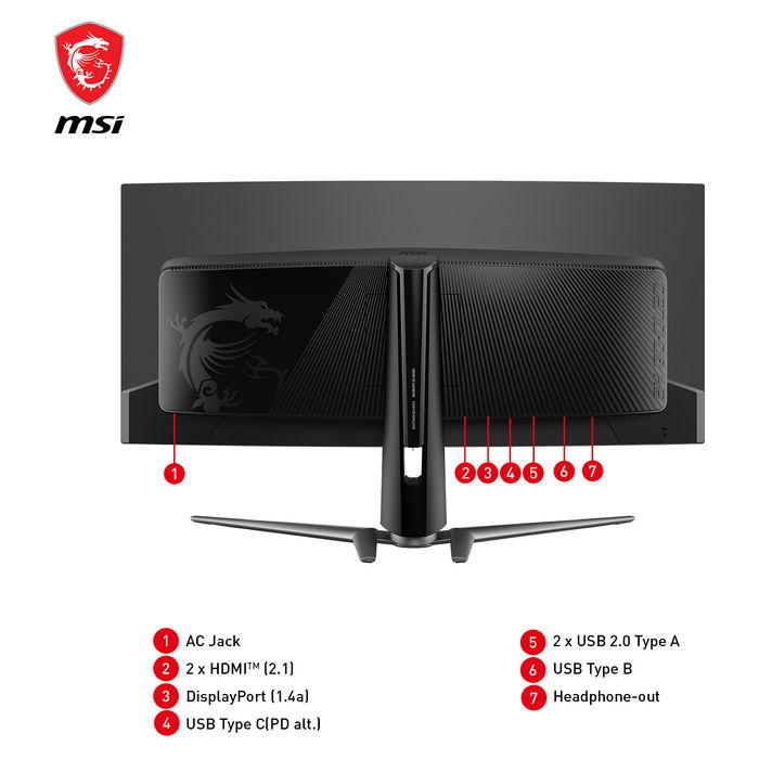 MSI MAG 341CQPDE Monitor Gaming Curvo 86.82 cm (34.18") - UltraWide QD-OLED, 180Hz, 0.03 ms, HDR True Black 400