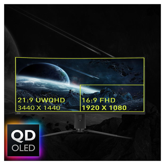MSI MAG 341CQPDE Monitor Gaming Curvo 86.82 cm (34.18") - UltraWide QD-OLED, 180Hz, 0.03 ms, HDR True Black 400