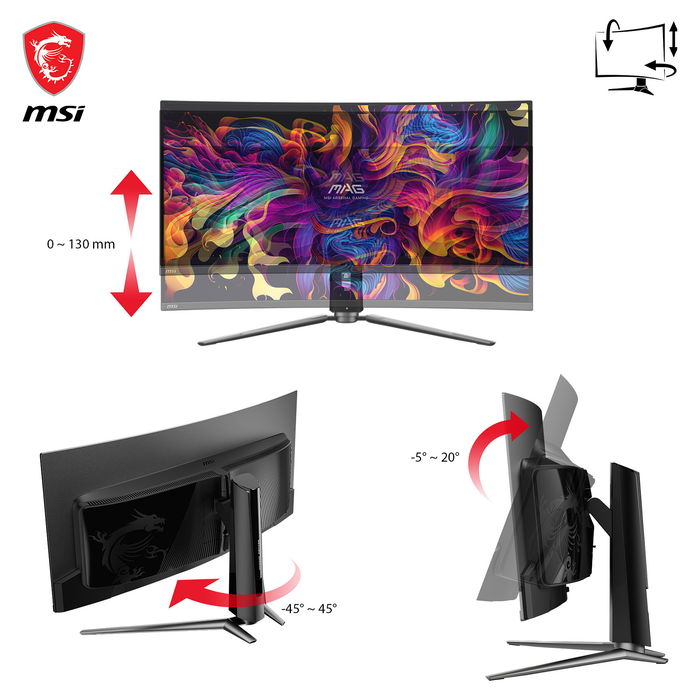 MSI MAG 341CQPDE Monitor Gaming Curvo 86.82 cm (34.18") - UltraWide QD-OLED, 180Hz, 0.03 ms, HDR True Black 400