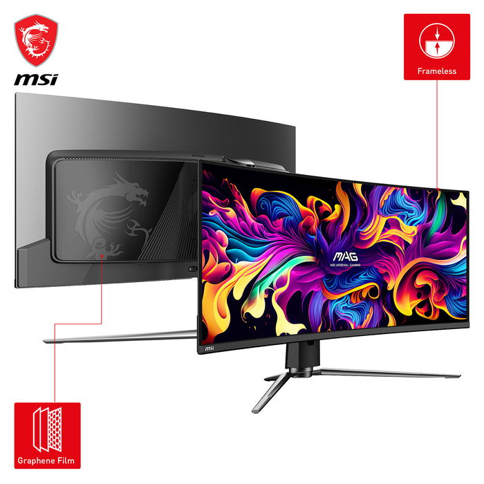 MSI MAG 341CQPDE Monitor Gaming Curvo 86.82 cm (34.18") - UltraWide QD-OLED, 180Hz, 0.03 ms, HDR True Black 400