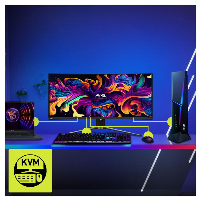 MSI MAG 341CQPDE Monitor Gaming Curvo 86.82 cm (34.18") - UltraWide QD-OLED, 180Hz, 0.03 ms, HDR True Black 400