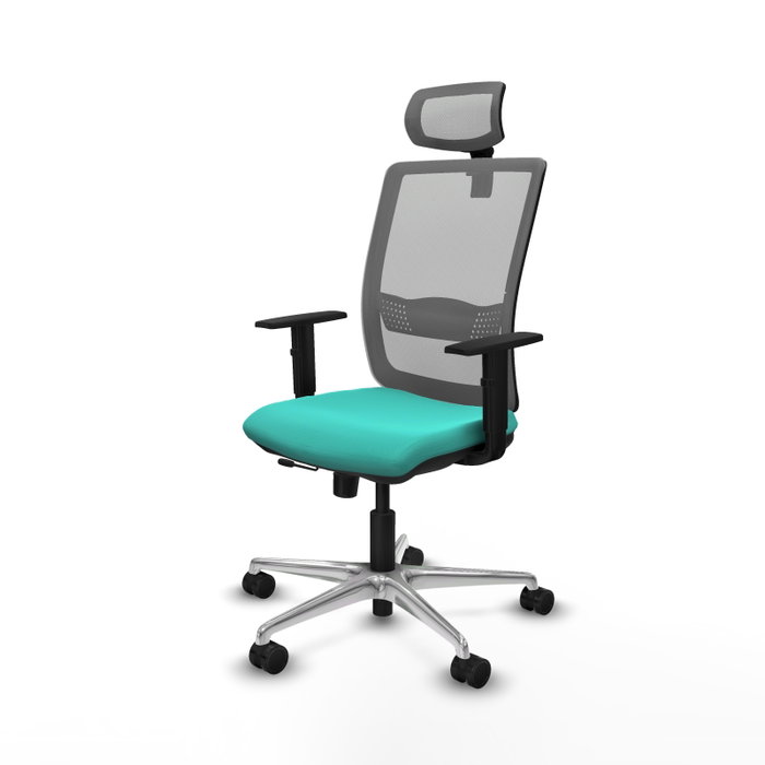 PIQUERAS Y CRESPO Silla de oficina Haches Turquesa y Gris