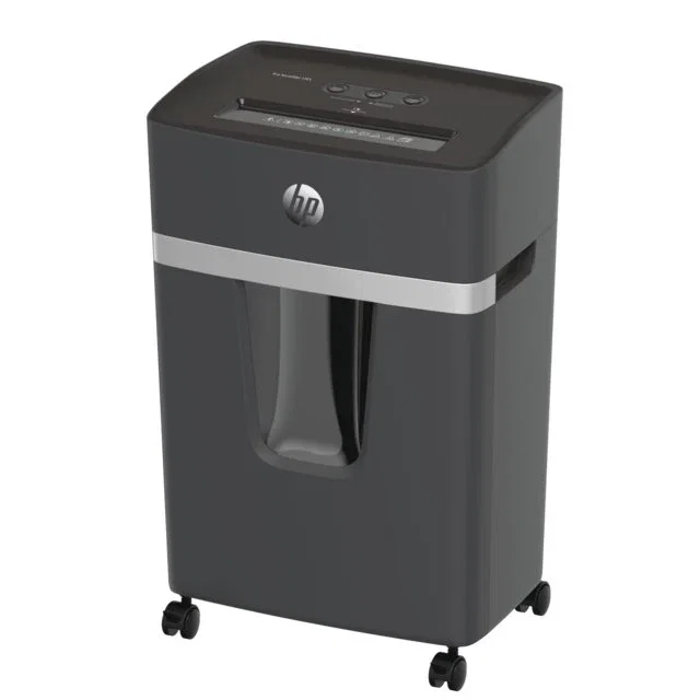HP Pro Shredder 15CC - Triturador de papel de corte en partículas (15 hojas, 4 mm), 20L, 55 dB, color blanco HP Pro Shredder 15CC - Triturador de papel de corte en partículas (15 hojas, 4 mm), 20L, 55 dB, color blanco