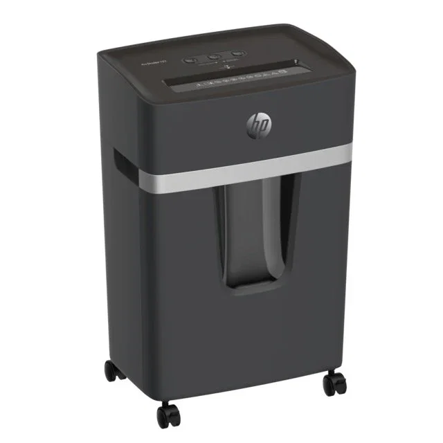 HP Pro Shredder 15CC - Triturador de papel de corte en partículas (15 hojas, 4 mm), 20L, 55 dB, color blanco HP Pro Shredder 15CC - Triturador de papel de corte en partículas (15 hojas, 4 mm), 20L, 55 dB, color blanco