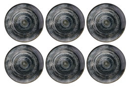 Hermia Set de 6 Platos de Servicio Negros de Cerámica 25.5 x 25.5 x 2.5 Pulgadas Aptos para Lavavajillas y Microondas