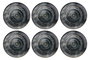 Hermia Set de 6 Platos de Servicio Negros de Cerámica 25.5 x 25.5 x 2.5 Pulgadas Aptos para Lavavajillas y Microondas