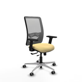 PIQUERAS Y CRESPO Silla de oficina Zulema con mecanismo Sincro/Traslack, Crema y Gris
