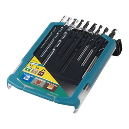 Wolfcraft Juego 9 Brocas para Metal, Madera y Piedra, Vástago Redondo