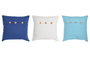 DKD Home Decor 12 Unidades Cojin Mediterraneo Greige Azul Celeste Polyester Algodon 40 x 40 x 12 cm