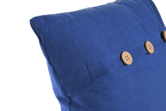 DKD Home Decor 12 Unidades Cojin Mediterraneo Greige Azul Celeste Polyester Algodon 40 x 40 x 12 cm
