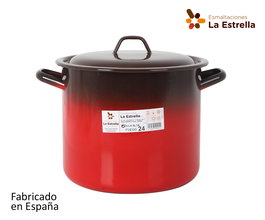 La Estrella Olla Alta con Tapa 24 cm 6 L Colección Fuego (2 Unidades)