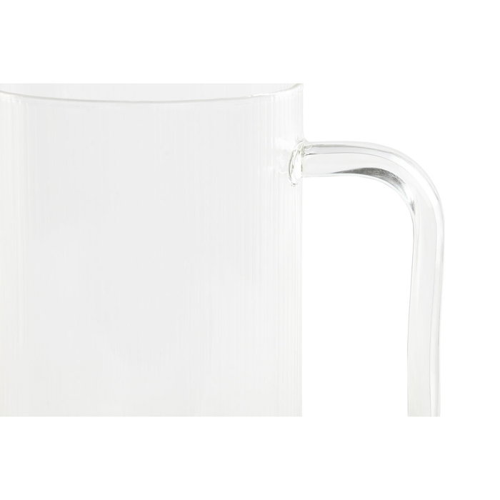 DKD Home Decor Taza de Borosilicato y Silicona con Pajita 1L Transparente DKD Home Decor Taza de Borosilicato y Silicona con Pajita 1L Transparente