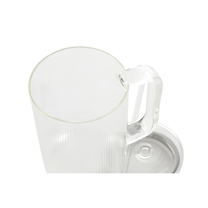 DKD Home Decor Taza de Borosilicato y Silicona con Pajita 1L Transparente DKD Home Decor Taza de Borosilicato y Silicona con Pajita 1L Transparente