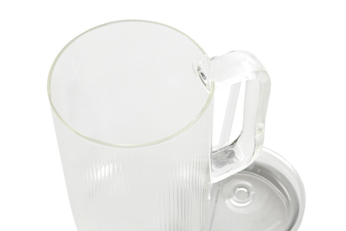 DKD Home Decor Mug Basicos Transparente Borosilicato Silicona con Pajita 9.3 x 23 x 13 cm